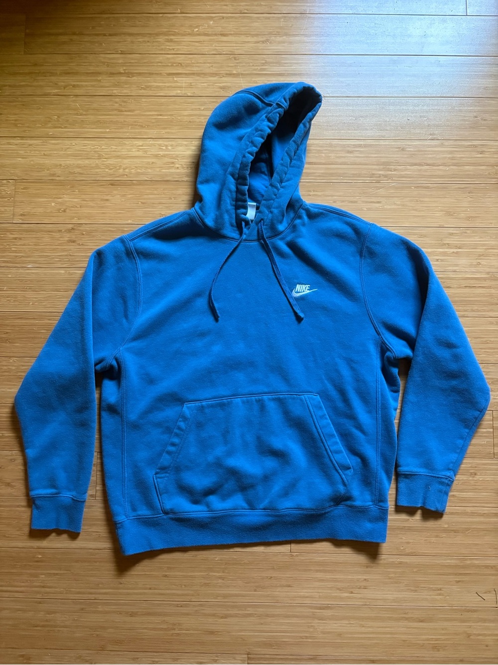 FREE SHIPPING Nike Men's Teal Blue Pullover Hoodie with Small Swoosh